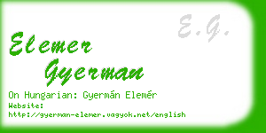 elemer gyerman business card