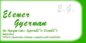 elemer gyerman business card